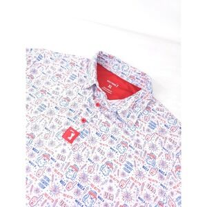 Bogey Bros Polo Shirt Men's XL 'MERICA Red White Blue USA Golf Freedom